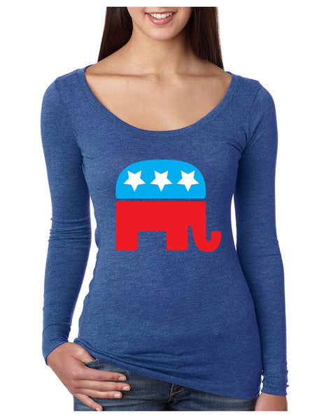 Republican party elephant elections Women Long Sleeve Shirt - ALLNTRENDSHOP - 1