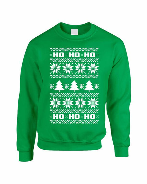 HO HO HO Women's Crewneck Sweatshirt Ugly Christmas Sweater - ALLNTRENDSHOP