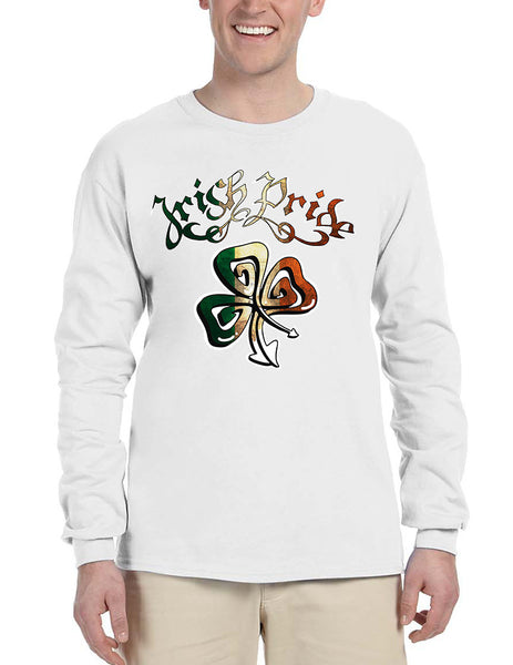 Men's Long Sleeve Irish Pride Shamrock St Patrick's Shirt