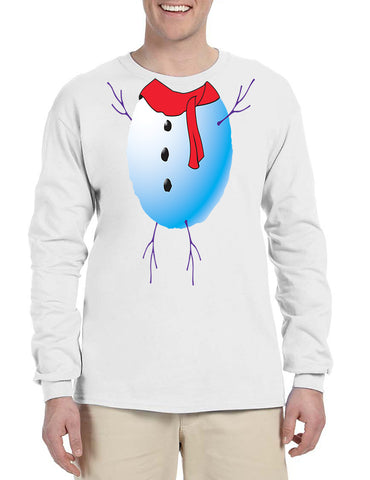 Men's Long Sleeve Snowman Tie Cute Ugly Christmas Trendy Gift