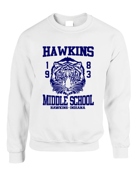 Adult Crewneck Sweatshirt Hawkins Middle School 1983 - ALLNTRENDSHOP - 1