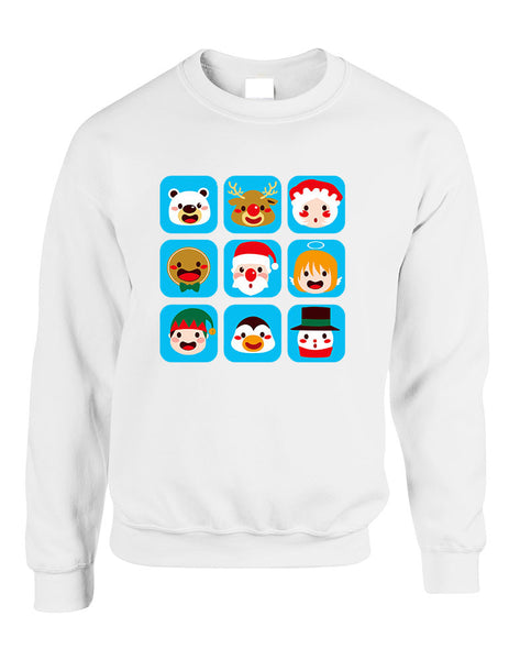 Adult Crewneck Christmas Icons Ugly Xmas Symbols Sweater - ALLNTRENDSHOP - 5