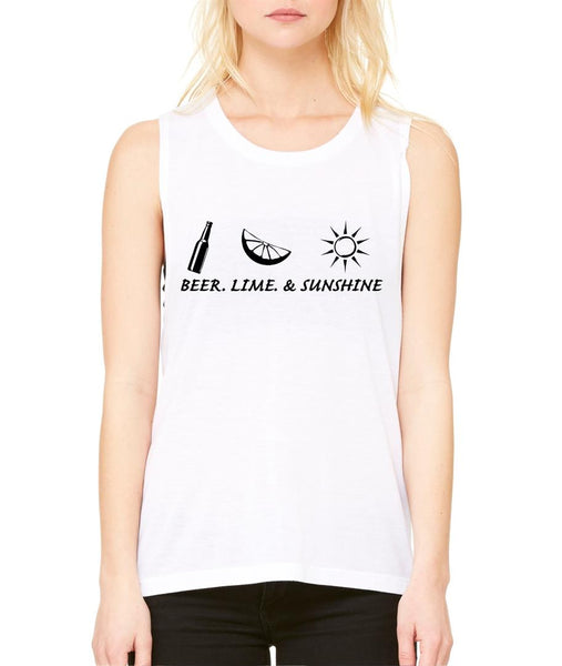 Beer lime and sunshine women Flowy Scoop Muscle Tank - ALLNTRENDSHOP