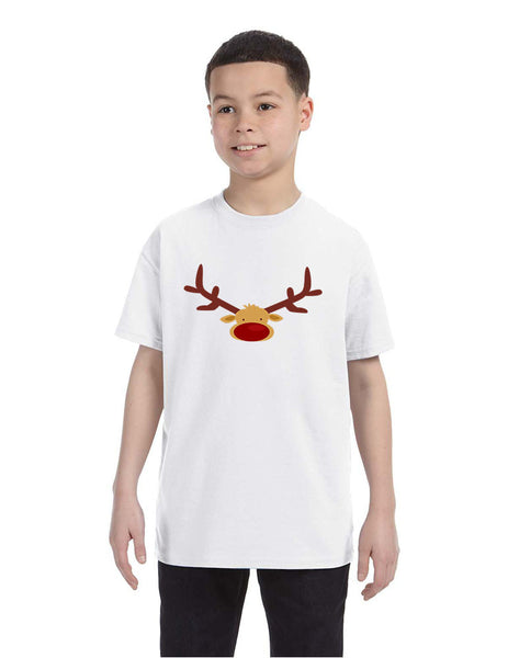 Kids T Shirt Reindeer Face Christmas Shirt Cool Funny Xmas Gift