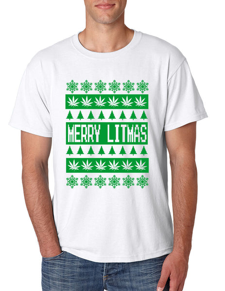 Merry Litmas Green mens T-shirt - ALLNTRENDSHOP - 2