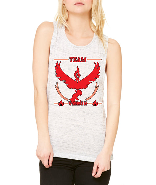 Women's Flowy Muscle Top Team Valor Red Team Top - ALLNTRENDSHOP - 4