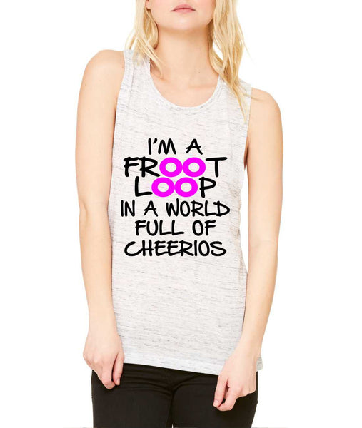 Women's Flowy Muscle Top I'm A Froot Loop Fun Cool Top - ALLNTRENDSHOP - 2