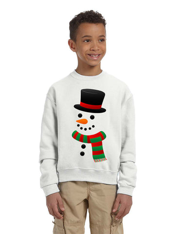 Kids Crewneck Snowman Ugly Christmas Cool Xmas Gift Top