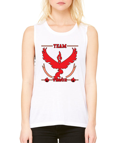 Women's Flowy Muscle Top Team Valor Red Team Top - ALLNTRENDSHOP - 5
