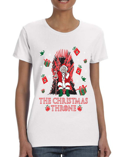 Women's T Shirt The Christmas Throne Santa Trendy Ugly Xmas Shirt