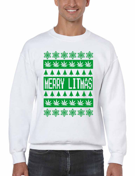 Merry Litmas Green mens sweatshirt - ALLNTRENDSHOP - 3