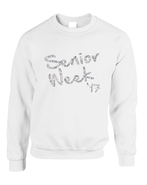 Adult Sweatshirt Senior Week 17 Glitter Silver Class Of 2017