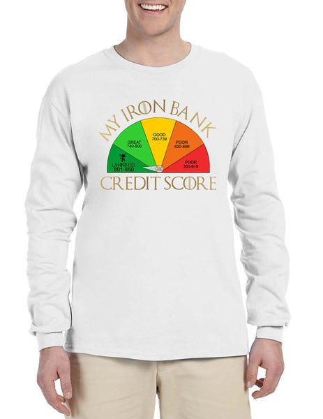 Men's Long Sleeve My Iron Bank Credit Score Lannister Shirt