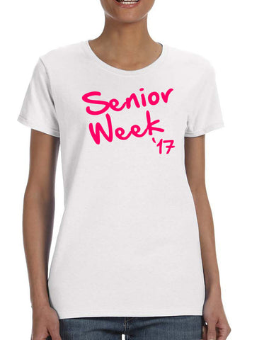 Women's T Shirt Senior Week 17 Pink Class Of 2017 Party Shirt