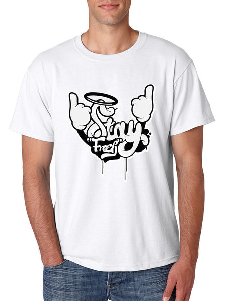Men's T Shirt Stay Fresh Fingers Up Nice Cool Graphic Tshirt