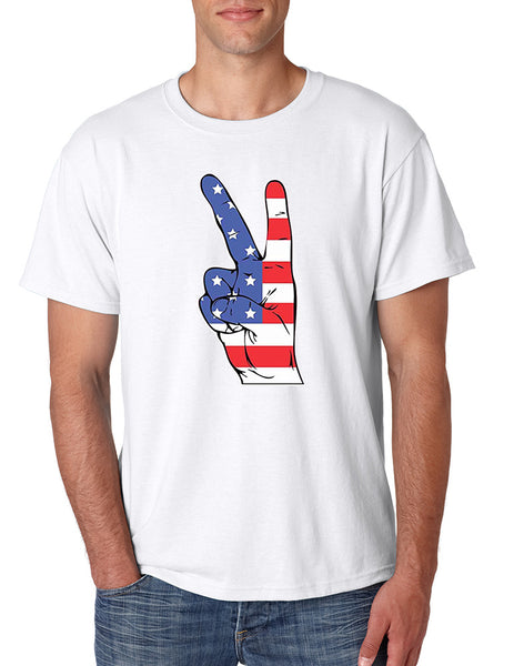 Men's T Shirt American Flag Hand 4th Of July Tee Shirt