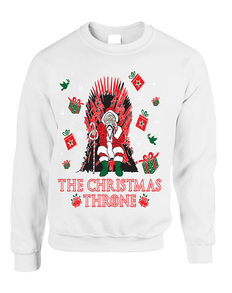 Adult Sweatshirt The Christmas Throne Santa Best Ugly Xmas Top
