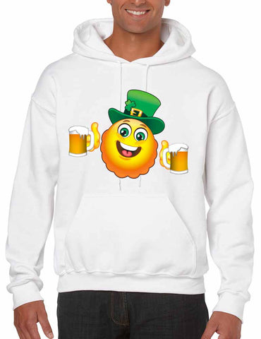 Irish smiling Emoji ST patricks men hooded sweatshirt - ALLNTRENDSHOP - 1