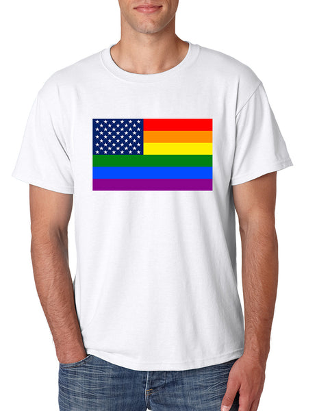 Men's T Shirt United States Gay Pride Flag Support Love Shirt