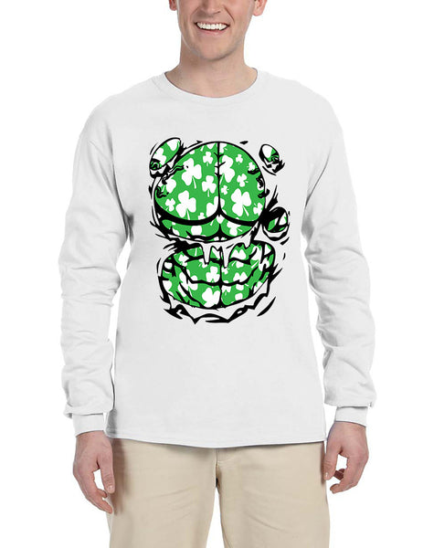 Men's Long Sleeve Irish Body Shamrock St Patrick's Day Tee