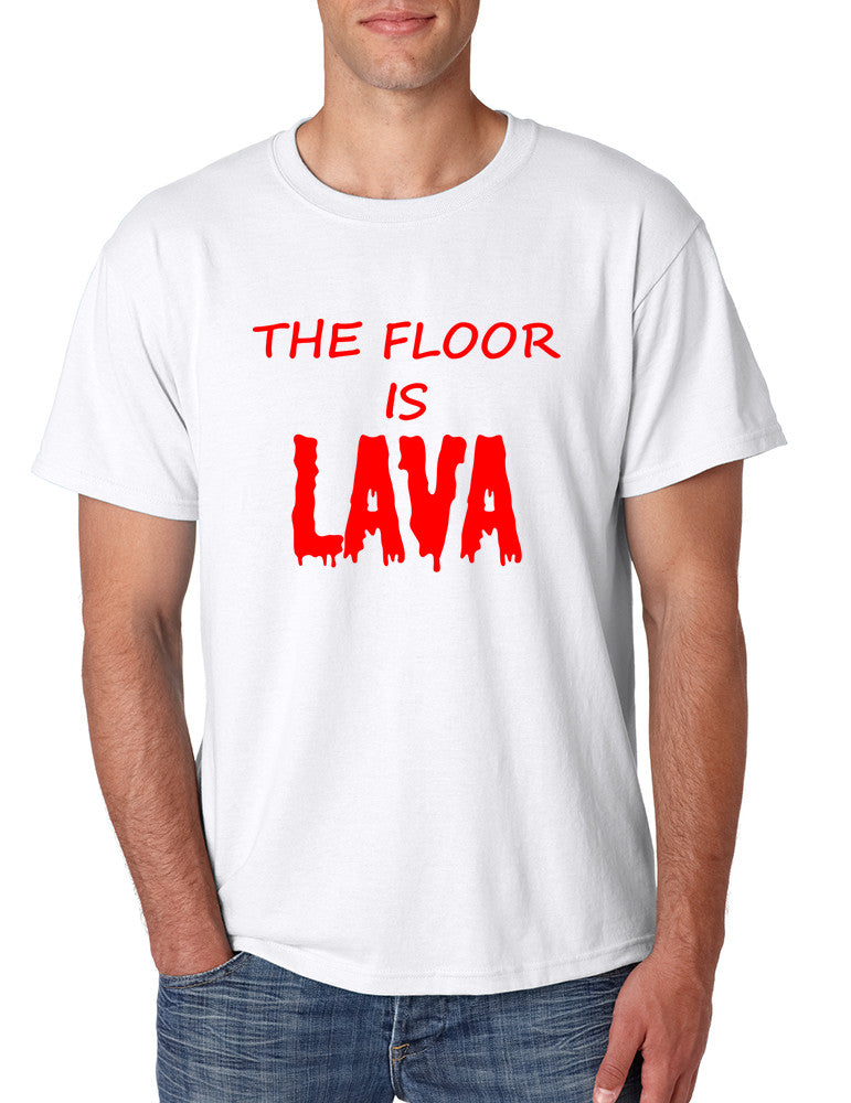 Men's T Shirt The Floor Is Lava Game Red Popular Funny Gym Tee