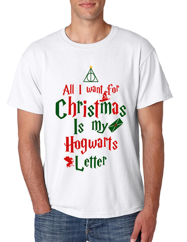 Men's T Shirt All I Want For Xmas Is Hogwarts Letter Holiday Gift
