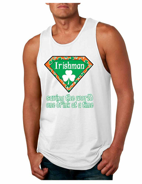 Irishman saving the world st patricks Men jersey tank - ALLNTRENDSHOP - 4