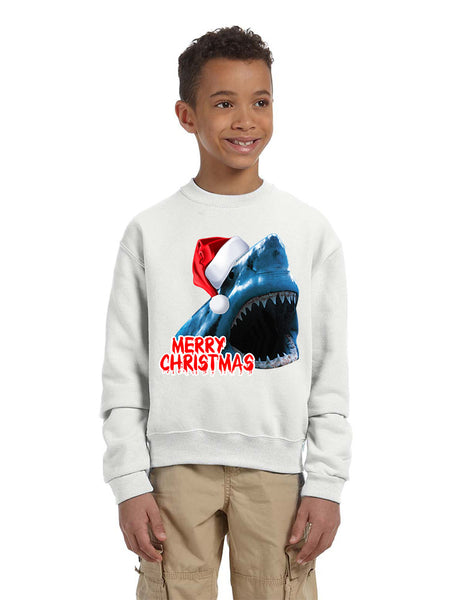 Kids Youth Sweatshirt Santa Jaws Merry Christmas Ugly Xmas Funny