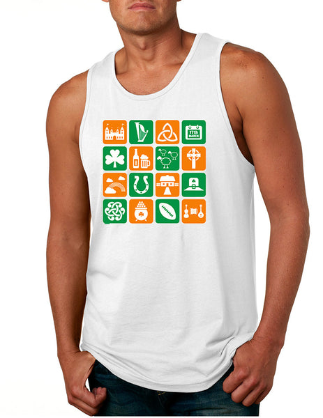 Men's Tank Top Irish Icons St Patrick's Day Symbols Top