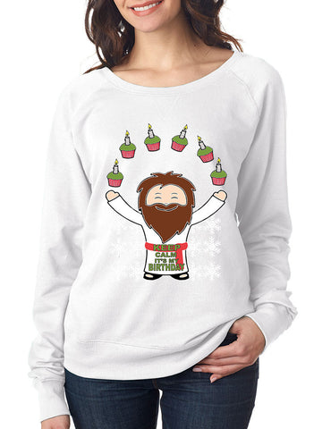 happy birthday Jesus Women's long sleeve Pullover - ALLNTRENDSHOP