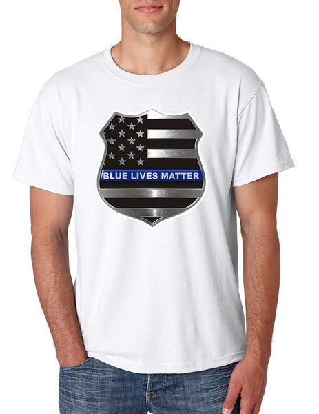 Men's T Shirt Blue Lives Matter American Flag Shirt