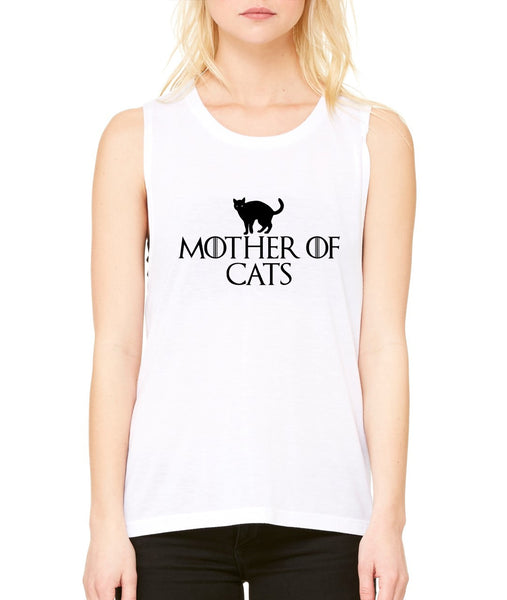 Mother of cats women Flowy Scoop Muscle Tank