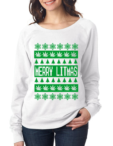 Merry Litmass green womens long sleeve Pullover - ALLNTRENDSHOP - 1