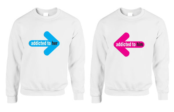 Addicted to her Addicted to him Valentine day Sweaters Couple - ALLNTRENDSHOP