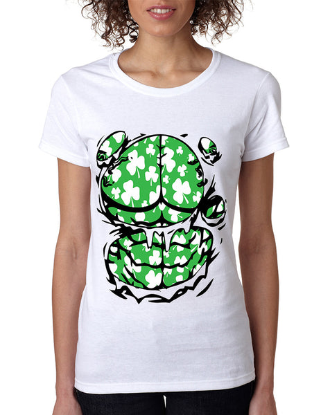 Women's T Shirt Irish Body Shamrock St Patrick's Day Shirt