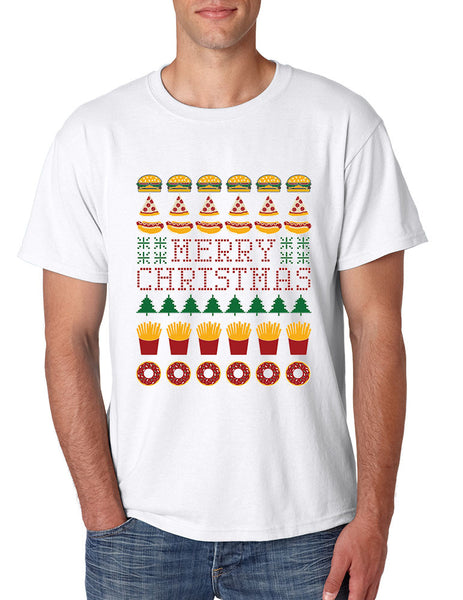 Men's T Shirt Junk Food Merry Christmas Ugly sweater Food Lovers - ALLNTRENDSHOP - 4