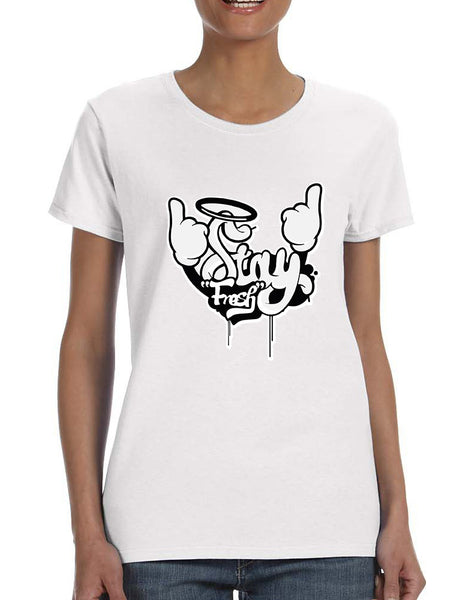 Women's T Shirt Stay Fresh Fingers Up Cute Cool Tee