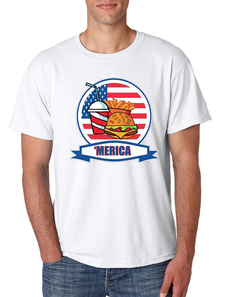 Men's T Shirt Fast Food 'merica Love America USA Top
