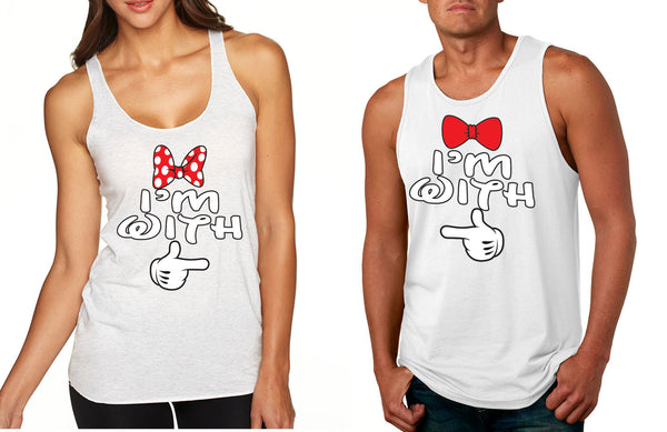 Im with him Im with her couples tanktops Valentines day - ALLNTRENDSHOP - 5