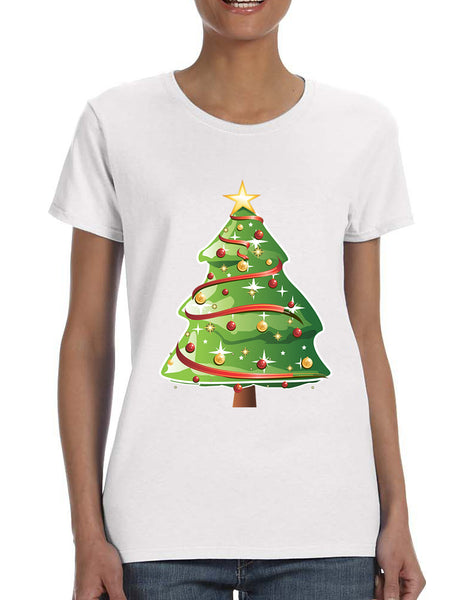 Women's T Shirt Christmas Tree Cute Ugly Xmas Trendy Shirt