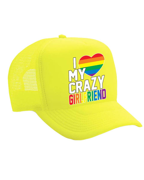 I love my crazy Girlfriend Single Color Trucker Cap - ALLNTRENDSHOP