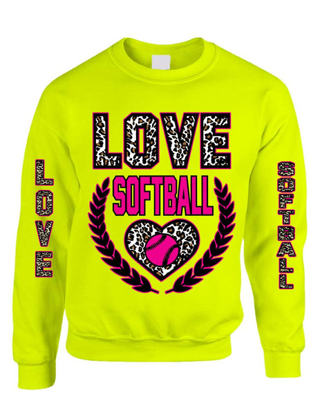 Love Softball Leopard womens Sweatshirts - ALLNTRENDSHOP - 5