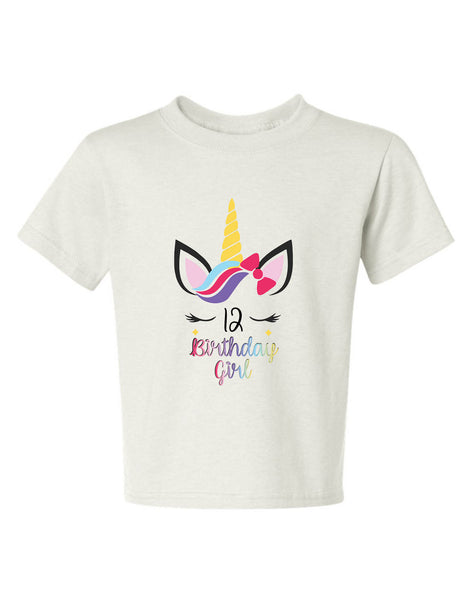 Kids Youth T Shirt Unicorn Birthday Girl Age 2-12 Cute Unicorn Outfit