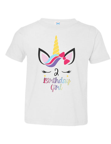 Kids Youth T Shirt Unicorn Birthday Girl Age 2-12 Cute Unicorn Outfit