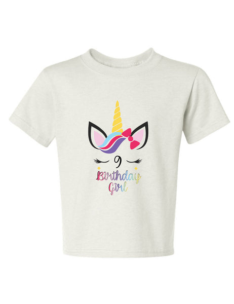 Kids Youth T Shirt Unicorn Birthday Girl Age 2-12 Cute Unicorn Outfit