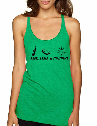 Beer lime and sunshine Women's Triblend Tanktop - ALLNTRENDSHOP