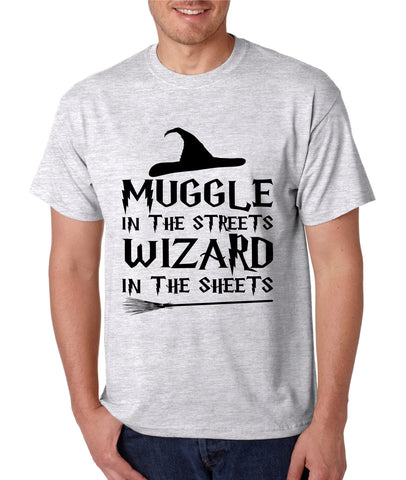 Men's T Shirt Muggle In The Streets Wizard In The Sheets Cool Tee - ALLNTRENDSHOP - 1