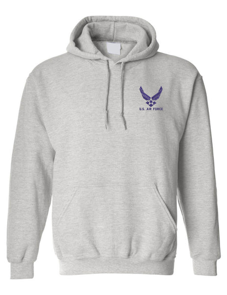 Adult Hoodie US Air Force Embroidered Military Love USA Army