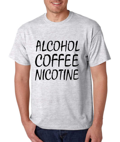 Men's T Shirt Alcohol Coffee Nicotine Cool Funny T Shirt - ALLNTRENDSHOP - 1