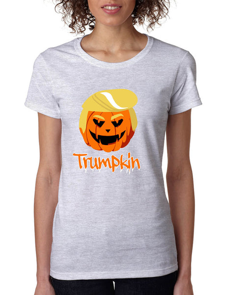 Women's T Shirt Trumpkin Funny Trump Halloween Shirt Trendy Pumpkin